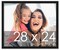 28x24 Solid Wood Picture Frame with UV-Resistant Acrylic & Acid-Free Backing, Available in 6 Finishes: Matte Black, Matte White, Metallic Bronze, Silver, Natural Wood Grain & Mahogany
